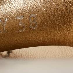 Pre Owned صندل إسبادريل برادا كانفاس بني وأحمر كعب روكي سيور متعاكسة حزام كاحل مقاس 36