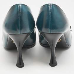 Pre Owned Prada Green/Black Ombre Leather Pointed Toe Pumps Size 39