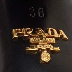 Prada Black Patent Leather Peep Toe Mules Size 36