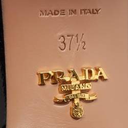 Prada Black Saffiano Leather Mules Size 37.5