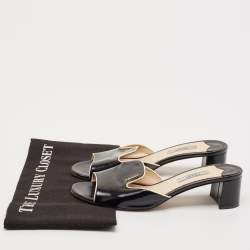 Prada Black Saffiano Leather Mules Size 37.5