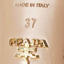 Prada Gold Python Embossed Leather Slide Sandals Size 37