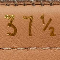 مملوكة مسبقًا Prada Silver Leather Bow Logo Applique Slip On Loafers Size 37.5