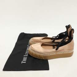 Prada Metallic Beige Satin Tyre-Sole Espadrille Size 36.5 