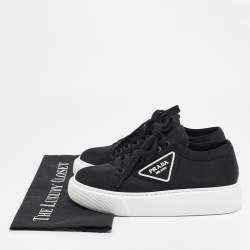 Prada Black Nylon Wheel Cassetta Low-Top Sneakers Size 36