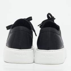 Prada Black Nylon Wheel Cassetta Low-Top Sneakers Size 36