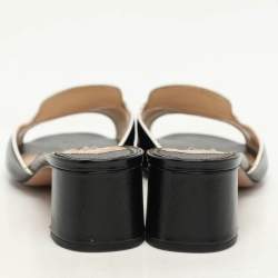Prada Black Patent Leather Slide Sandals Size 36.5