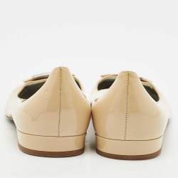 Prada Beige Patent Leather Ballet Flats Size 39.5