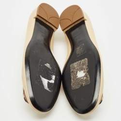 Prada Beige Patent Leather Ballet Flats Size 39.5