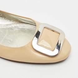 Prada Beige Patent Leather Ballet Flats Size 39.5