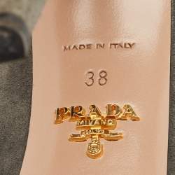 Prada Grey Suede Peep Toe Pumps Size 38