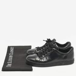 Prada Black Leather Lace Up Low Top Sneakers Size 37