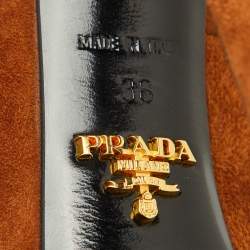 Prada Brown Suede Round Toe Platform Pumps Size 36