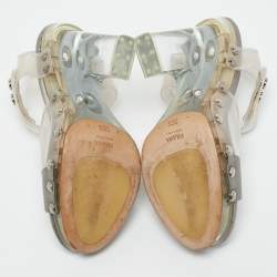 Prada Transparent PVC and Satin Ankle Strap Sandals Size 36.5