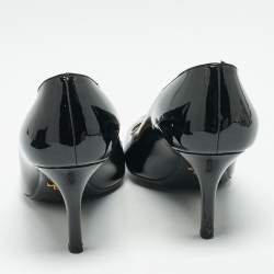 Prada Black Patent Leather Round Toe Pumps Size 36