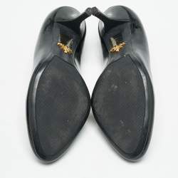 Prada Black Patent Leather Round Toe Pumps Size 36