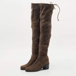 Stuart Weitzman Dark Grey Suede Lowland Over The Knee Boots Size 40