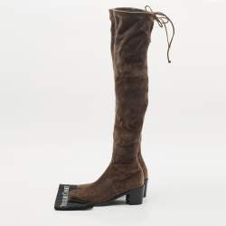 Stuart Weitzman Dark Grey Suede Lowland Over The Knee Boots Size 40
