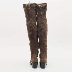 Stuart Weitzman Dark Grey Suede Lowland Over The Knee Boots Size 40