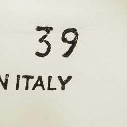 Pre Owned Prada White Leather Crystals Embellished Low Top Sneakers Size 39