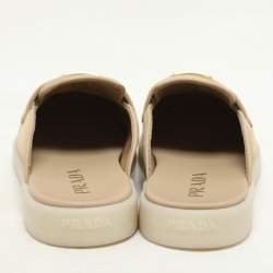 Prada Beige Suede Sabot Mules Size 38.5