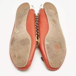 Prada Multicolor Leather Studded Tassel Slip On Loafers Size 38