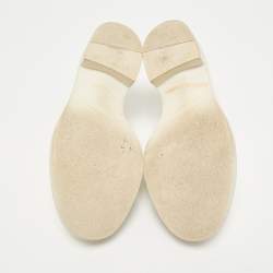 Prada White Leather Logo Plaque Slip On Loafers Size 39.5