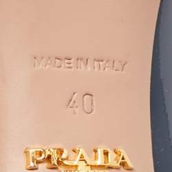 Prada Navy Blue Patent Leather Bow Pointed Toe Pumps Size 40