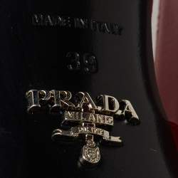 Prada Red Satin Crystal Embellished Heel Strappy Platform Sandals Size 39