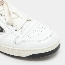 Prada White Leather Downtown Low-Top Sneakers Size 38