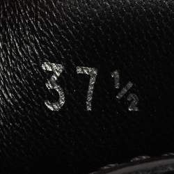 Prada Black Brushed Leather Slip On Loafers Size 37.5
