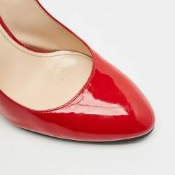 Prada Red Patent Leather Pointed Toe Pumps Size 39