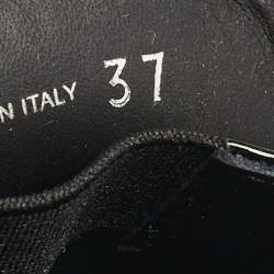 Prada Black Patent Leather Triangle Logo Slip On Loafers Size 37