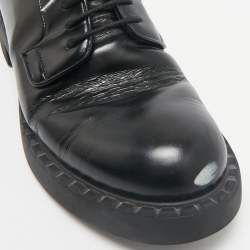 Prada Black Leather Lace Up Derby Shoes Size 38