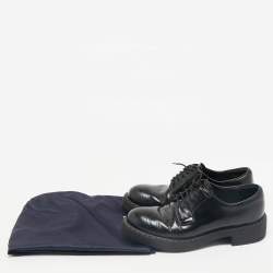 Prada Black Leather Lace Up Derby Shoes Size 38