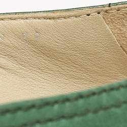 Prada Green Leather Logo Platform Espadrilles Size 39