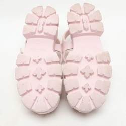 Prada Pink Rubber Monolith Slingback Sandals Size 40