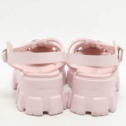 Prada Pink Rubber Monolith Slingback Sandals Size 40