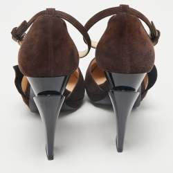 Prada Brown Suede Mary Jane Pumps Size 38.5
