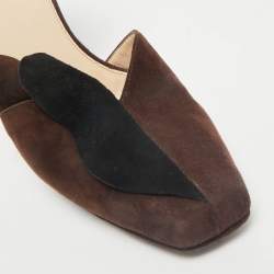 Prada Brown Suede Mary Jane Pumps Size 38.5