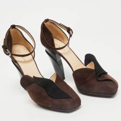 Prada Brown Suede Mary Jane Pumps Size 38.5