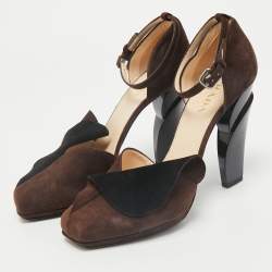 Prada Brown Suede Mary Jane Pumps Size 38.5