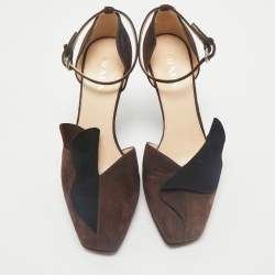 Prada Brown Suede Mary Jane Pumps Size 38.5