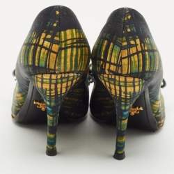 Prada Multicolor Fabric Bow Pointed Toe Pumps Size 38.5
