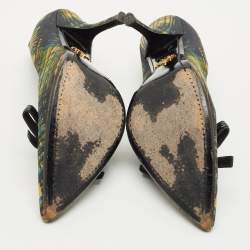 Prada Multicolor Fabric Bow Pointed Toe Pumps Size 38.5