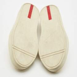 Pre Owned Prada Gold Leather Slip on Sneakers Size 40 