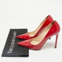 Prada Red Patent Leather Pointed Toe Pumps Size 39