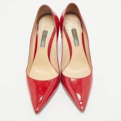 Prada Red Patent Leather Pointed Toe Pumps Size 39