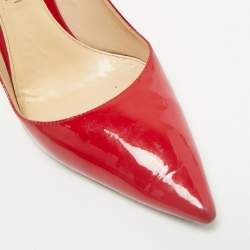 Prada Red Patent Leather Pointed Toe Pumps Size 39