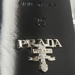 Prada Light Grey Satin Crystal Embellished Ankle Strap Platform Sandals Size 39
